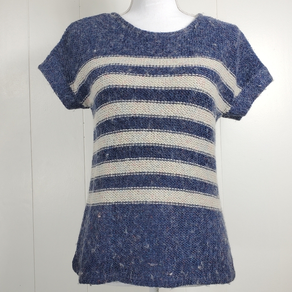 Gap mohair blend striped short sleeve sweater size extra small - Picture 6 of 11